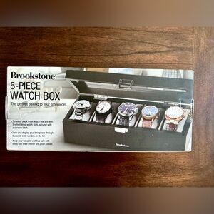 Brookstone 5 PieceWood Watch Box (New in Box, Unopened)